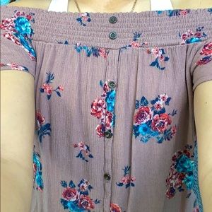 Off the shoulder flower blouse